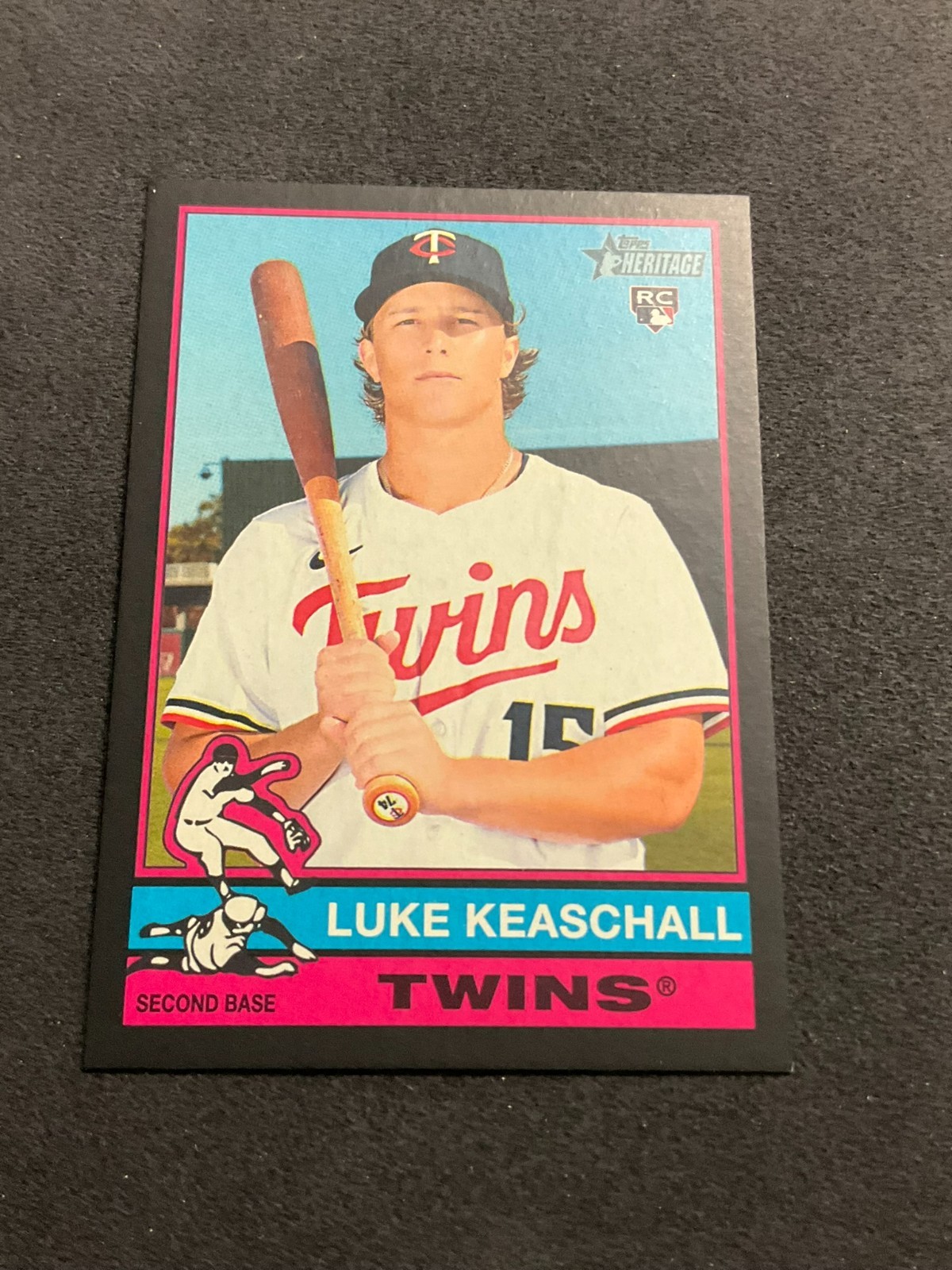 2025 Topps Heritage High #614 Luke Keaschall Twins RC SSP BLACK BORDER /50 RARE