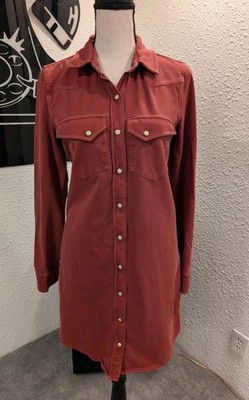 The Normal Brand Rust shirt dress, effortless, western style, utility, layering