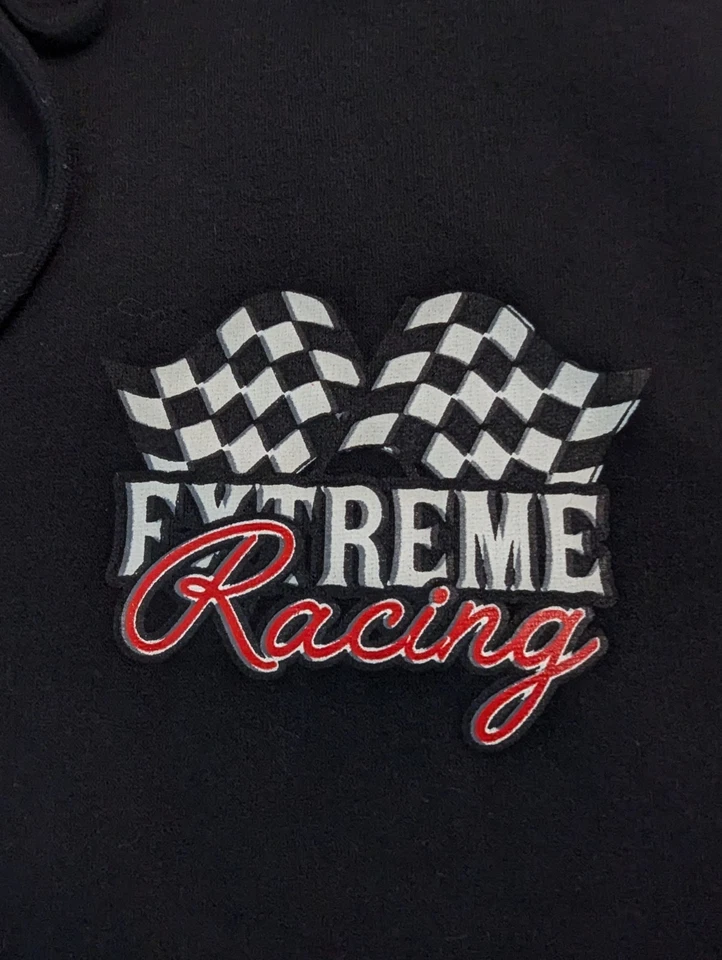 Moletom com capuz Fresh Laundry masculino GG preto gráfico de corrida extrema - Imagem 3 de 4