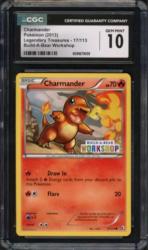 Pokemon CGC 10 Gem Mint Build-A-Bear Workshop Promo Charmander 17/113
