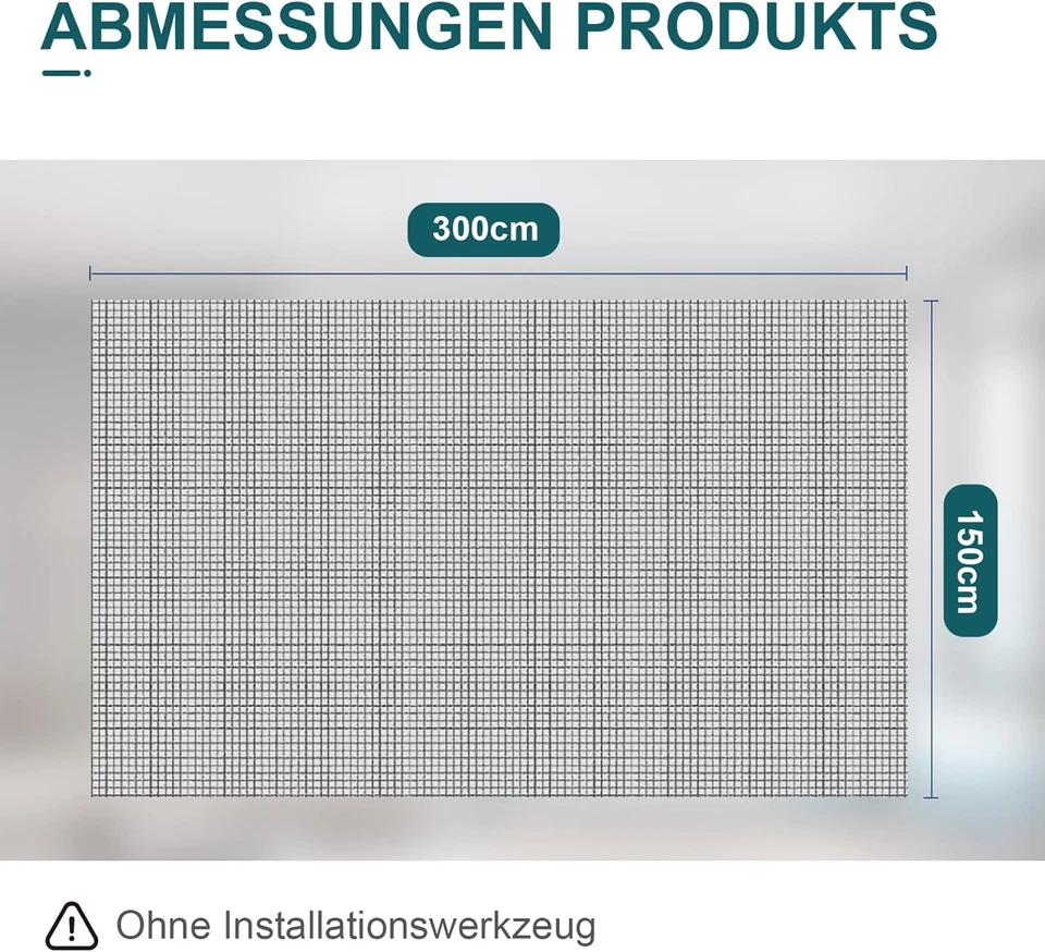 Fliegengitter Fiberglas Gewebe Grau Insektenschutz Meterware Türen Fenster Zubeh - Bild 3 von 4