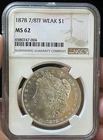 1878 7/8TF Morgan  NGC MS 62 VAM 34 7/4 TF  HOT 50 LIST-RARE IN GRADE