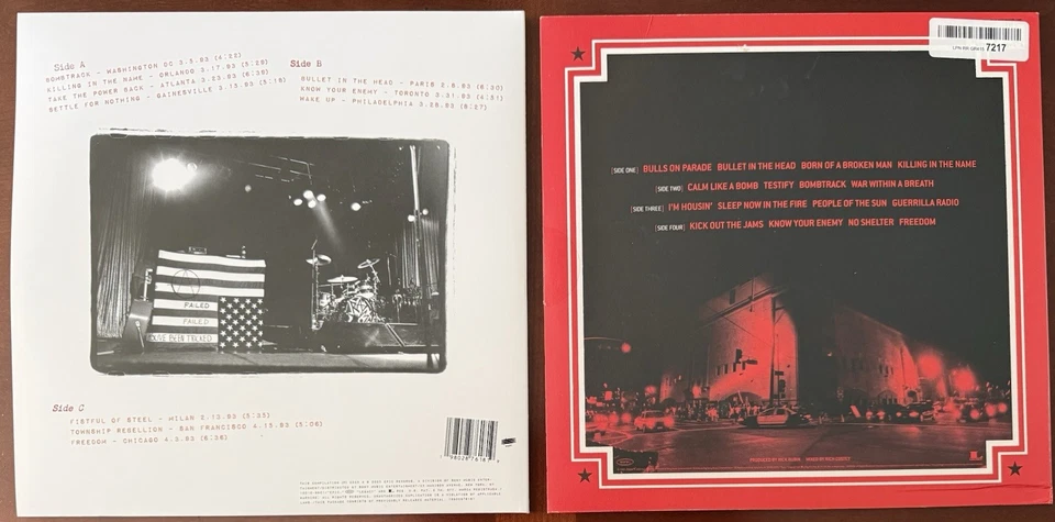 RAGE AGAINST THE MACHINE Live On Tour 1993 RSD Vinyl & Live At Grand Olympic 2LP - Image 2 of 3