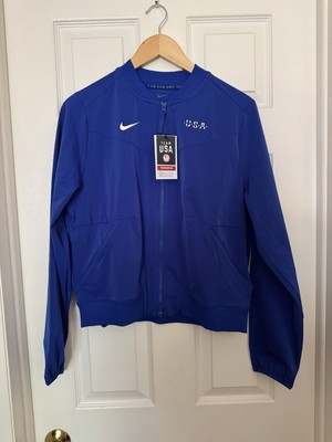 Nike Women s Large Team Issued USA Full-Zip Bomber Jacket Blue FN1049-417 NEW