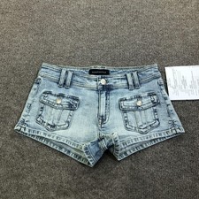 A ropostale Shorts Womens 6/30 Denim Vintage Low Rise Shorty 2.5 Inseam Cargo