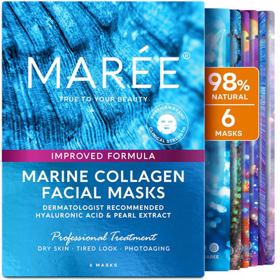 Collagen Facial Mask with Hyaluronic Acid   Sheet Face Mask Skincare   Centella