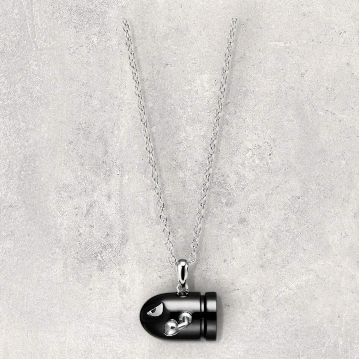 Justin Davis Super Mario Bullet Bill Necklace Silver Black