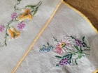 TWO VINTAGE  HAND EMBROIDERED IRISH LINEN TRAY CLOTHS