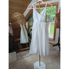 White Tulle Flower Girl Dress Sleeveless V-Neck Formal Party Gown Kids