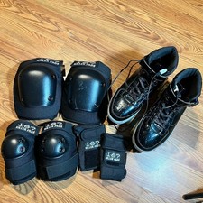 Roller Skates Light Up BLK With USB Rechargeable  187 Killer Pads Set L/XL S