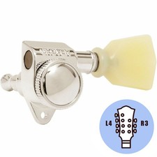 NEW Grover 502 LOCKING 7-String Tuners L4 R3 Keystone Buttons 4x3 - NICKEL