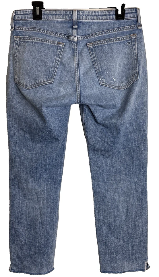 Rag & Bone Dre Low-Rise Slim Boyfriend Jeans Frayed Hem Size 27 (32x26)Denim USA - Image 2 of 4