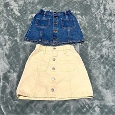 Old Navy Girls Denim Skirt Bundle 2 Pack Blue and Cream Size L 10-12