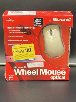 Vintage NEW 2001 Microsoft Wheel Mouse Optical Model X08-40764