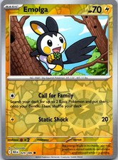 Emolga Reverse Holo Common SV: Black Bolt 029/086 NM