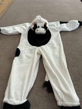 Kids one piece hooded cow costume size medium 3 to 5 years
