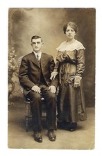 Early 1900's RPPC Portrait of Man  Woman, Husband  Wife