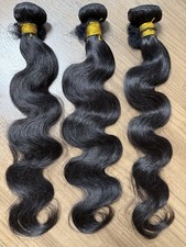 100 Virgin Human Hair Extensions- 3 Bundle deal- 22  22  22 Body wave