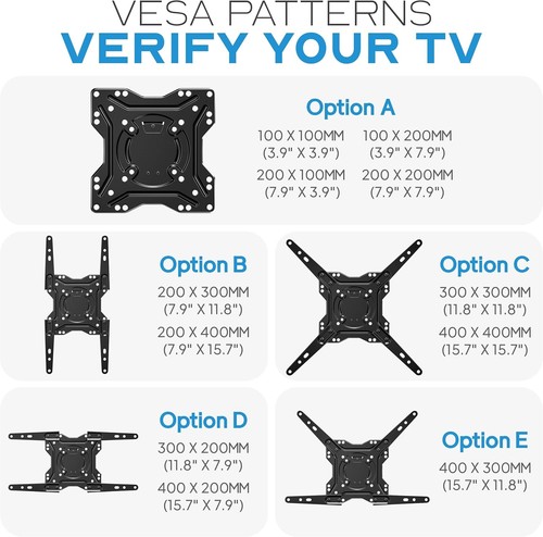 Supporto staffa parete TV braccio oscillante inclinazione girevole 16" 22" 24" 32" 40" 43" 50" 55" LED - Foto 4 di 8