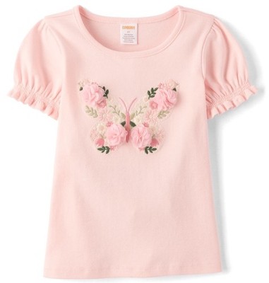 Gymboree Girls Size 2T Pink Top Enchanted Garden Butterfly Flowers New
