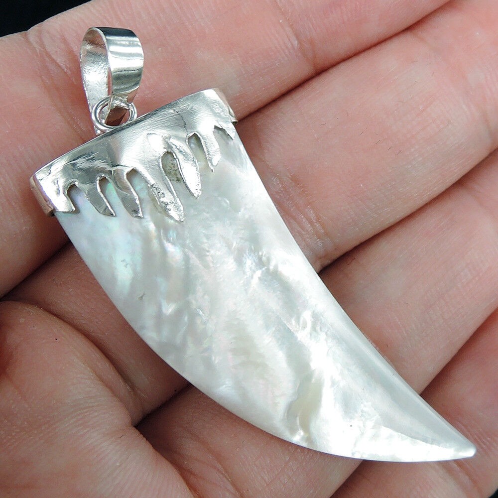 Joyería colgante madre perla en forma de garra de plata esterlina 925