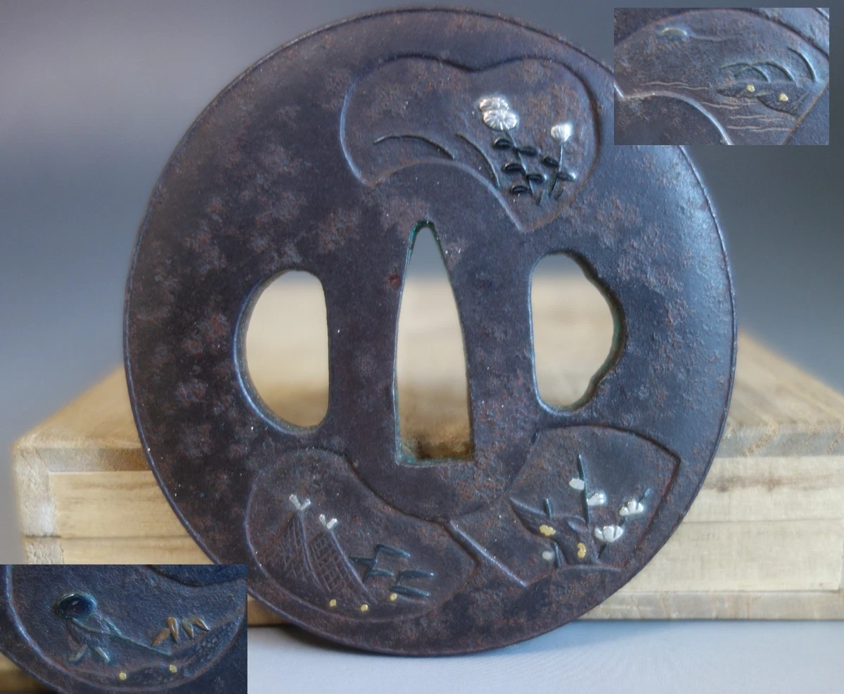 Iron 主1850-1899 年日本刀镡| eBay