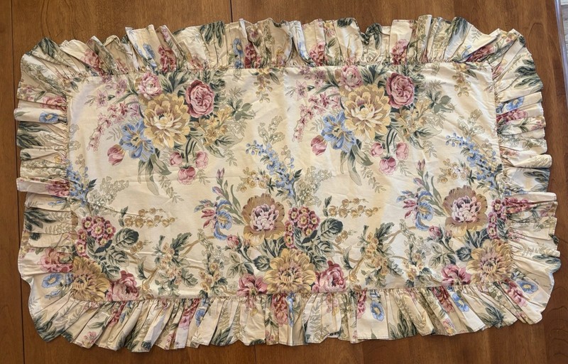 Vtg Ralph Lauren Astor Floral King Pillow Sham 100% Cotton USA Made