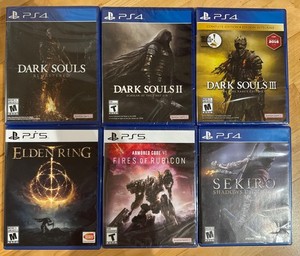 FromSoftware 6 Game Lot:  Elden Ring,  Sekiro,  AC6, Dark Souls 1-3