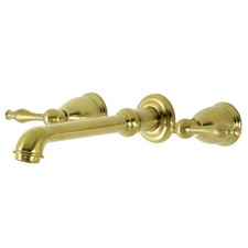 Kingston Brass KS712.NL Naples 1.2 GPM Wall Mounted Widespread - Brass