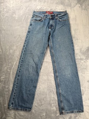 Arizona Jeans Co. Womens 28x30 Blue Denim Cotton Mid Rise Original Straight Leg