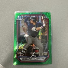 2025 Bowman Chrome 1st Bowman Eric Hartman Braves BCP-102 Green Shimmer /99 SSP