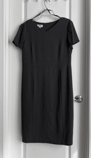 Talbots Jersey Short Sleeve V-neck Dress BROWN Women's Sz 14