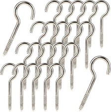 50Pcs Screw in Hooks Heavy Duty 2 Inch Metal Cup Hook round End Screw Hook Self
