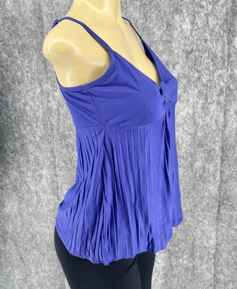 Kenneth Cole Reaction Correa de Espagueti Mujer Lindo Ligero Acampanado Top Azul S Foto 3 de 4