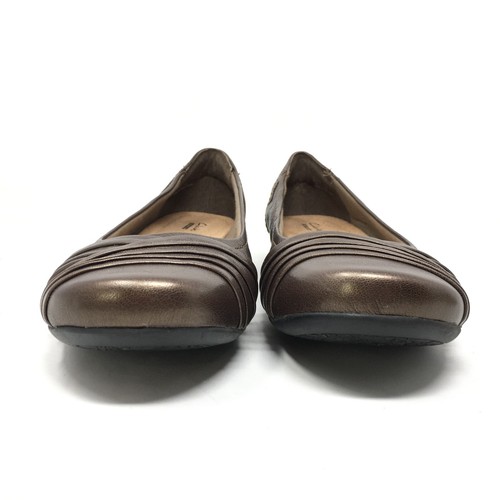 NEW Clarks Propose Pixie Loafers Flats Shoes Womens Size 12 Bronze Leather - Picture 8 of 10