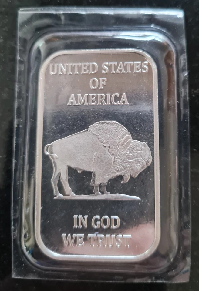 1oz .999 Fine Silver Liberty Native American Head / Buffalo Bar USA - Image 3 of 3