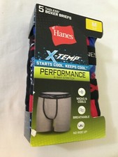 Hanes Boys Boxer Briefs Underwear 4 pairs/pack X-Temp Blue Red S,M