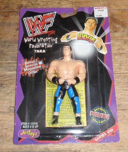 1998 WWF WWE Just Toys Taka Michinoku bendie Bend-...