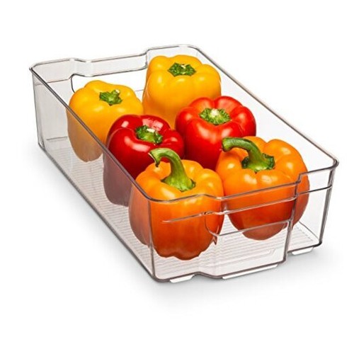 Clear Acrylic Food Storage Container Bin for Fridge Freezer or Pantry,
