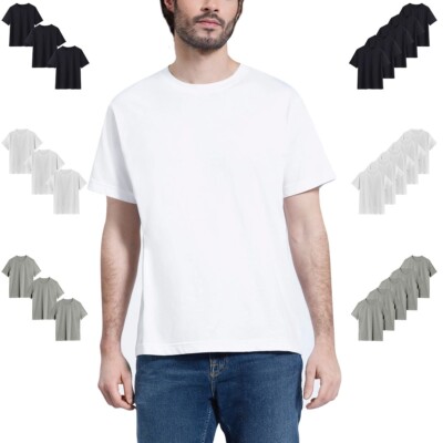 Herren Uni T-Shirt 5er Pack 100% Baumwolle Heavy Blend Hochwertig Kurzarm Tee