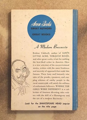 Vintage Paperback WHERE THE GIRLS WERE DIFFERENT Erskine Caldwell 1948 AVON GGA - Picture 2 of 11