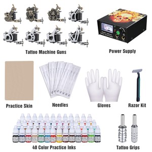 Livraison Gratuite A Travers Le Monde Complete Tattoo Kit W 8 Machine 40 Ink 10 Wraps Needle Grip Tip Tube Cup Supply Reductions Acheter En Ligne Www Apot Co Th