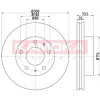 Kamoka 2X Bremsscheibe Vorne Ø300 Mm BelüFtet FüR Fiat Ducato Kasten 250_ 290_