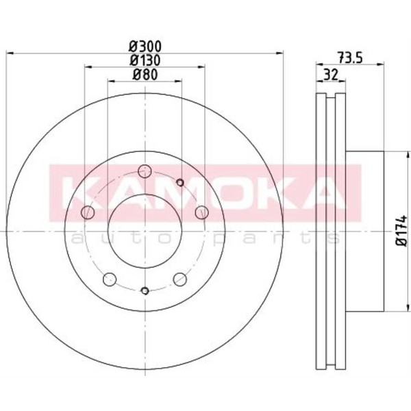 Kamoka 2X Bremsscheibe Vorne Ø300 Mm BelüFtet FüR Fiat Ducato Kasten 250_ 290_-image