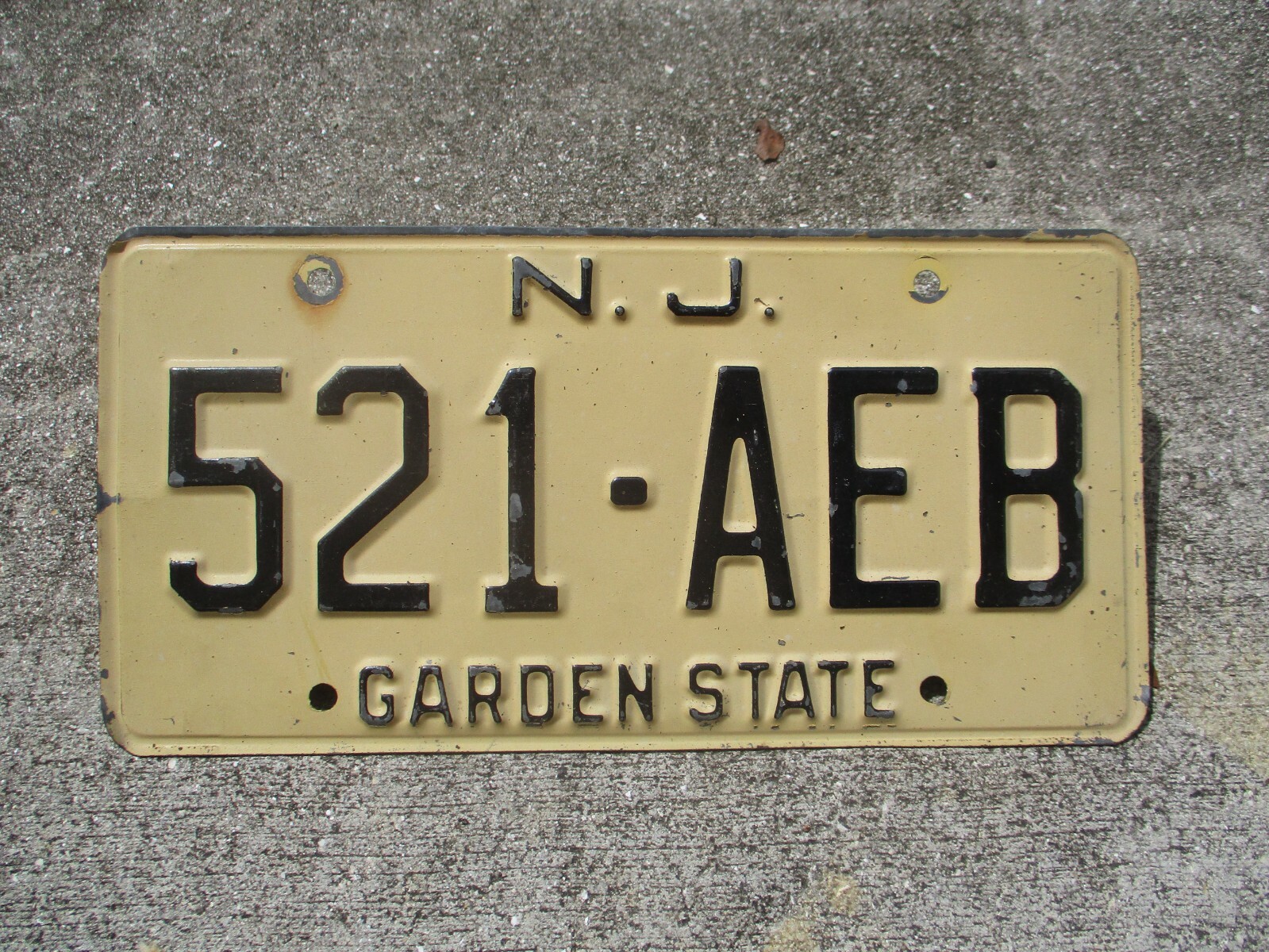 New Jersey Garden State license plate 521 AEB eBay