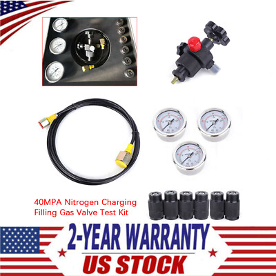 #ad 3 Gauge Hydraulic Accumulator Nitrogen Gas Charging Filling Pressure Test Kit $158.03