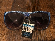 New With Tags 80  s Vintage Color Images Opti Ray Blue Animal Print Sunglasses