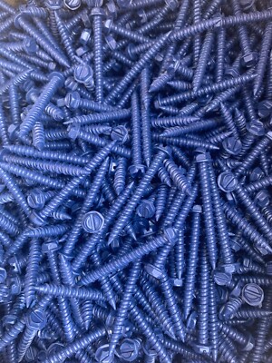 (500)Slotted Hex Head 3/16 x 1 3/4 Concrete Masonry Screws Tapcon