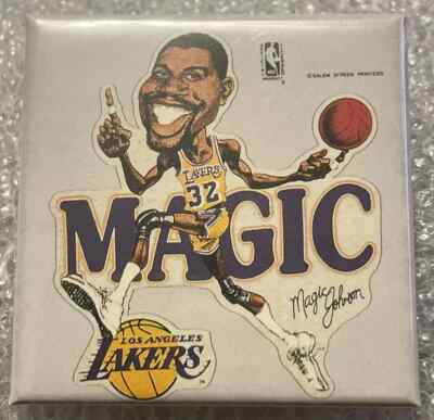 Magic Johnson Button Vintage Rare - Magic Johnson - L.A. Lakers Basketball - Pinback Button ...