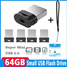 Small USB 2.0 64GB Flash Pen Drive U Disk Memory Stick Drive with Lanyard LOT